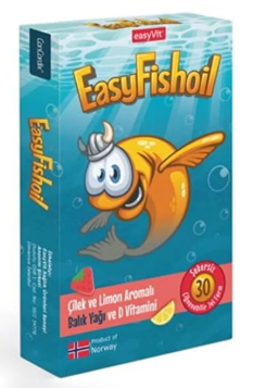 EasyFishoil Çocuk Çilek ve Limon Aromalı 30 Çiğneme Tableti