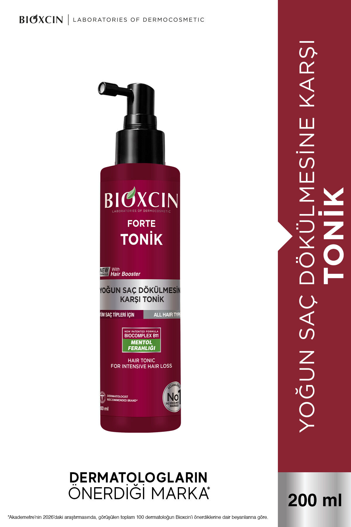 Bioxcin Forte Tonik 200 ml - Mentol Ferahlığı - Yoğun Saç Dökülmesine Karşı Tonik