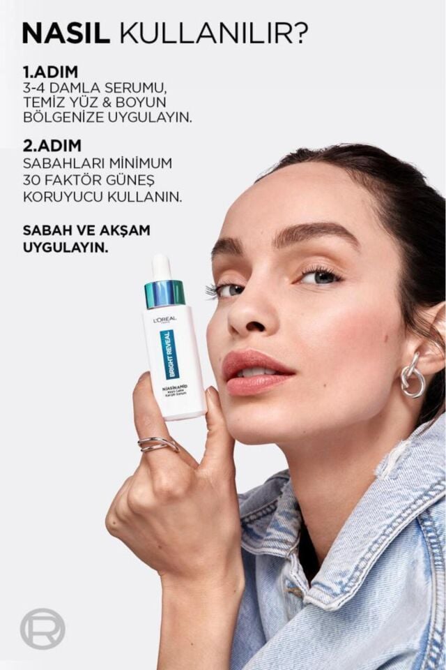 L'Oreal Paris Bright Reveal Sivilce, Güneş, Yaşlanma Lekelerinde Etkili Koyu Leke Karşıtı Serum 10%Niasinamid 30ml