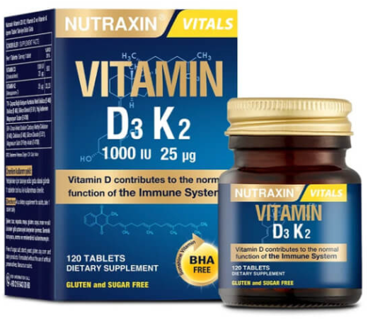 Nutraxin Vitamin D3K2 1000 IU 120 Tablet
