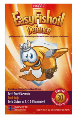 EasyFishoil Defence Karışık Meyve Aromalı 30 Jel Tablet