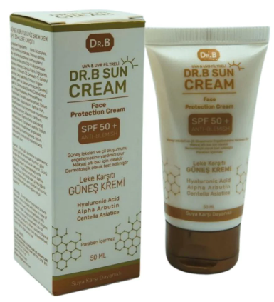 Dr. B Sun Cream Leke Karşıtı SPF 50+ Güneş Kremi 50 ml