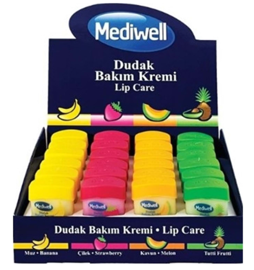 Mediwell Dudak Bakım Kremi Stant 24'lü